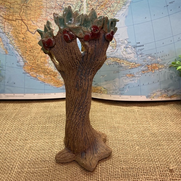 Fox Pass Pottery Hollow Tree Sculpture signed B Larkin 2001 - Picture 3 of 7